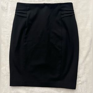 Express Black Pencil Skirt with Pleated Details